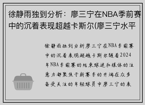 徐静雨独到分析：廖三宁在NBA季前赛中的沉着表现超越卡斯尔(廖三宁水平)